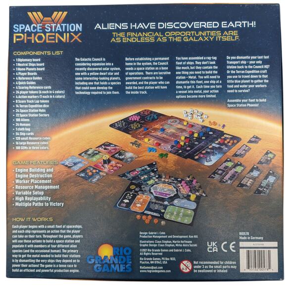 SPACE STATION PHOENIX Complete Board Game Rio Grande Gabriel Cohn Free Shipping! - Picture 6 of 10